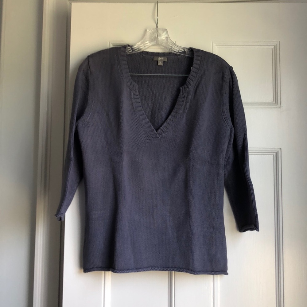 Slate blue v-neck